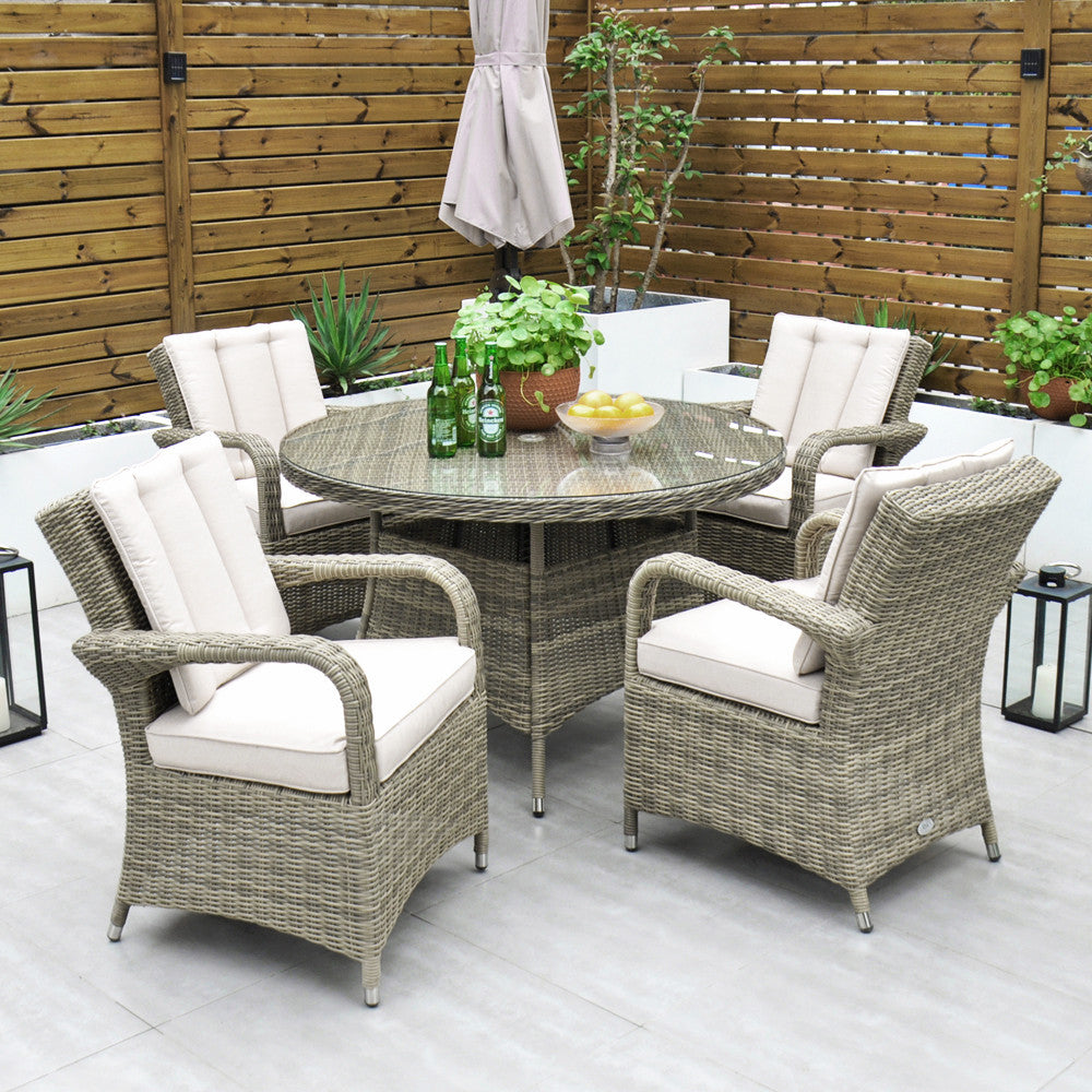 Garden furniture round table shop and 4 chairs