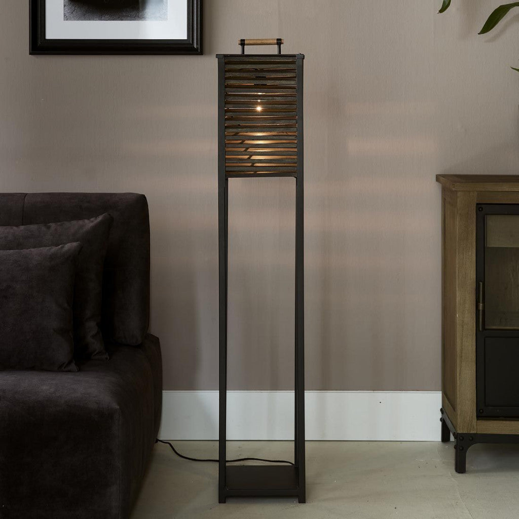 Ocean Cay Shutters Floor Lamp black