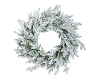 Norway Wreath Snowy Indoor - Green / White