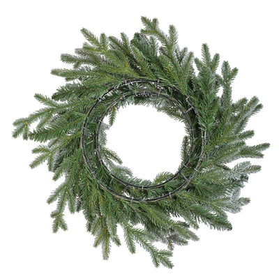 Norway Wreath Snowy Indoor - Green / White