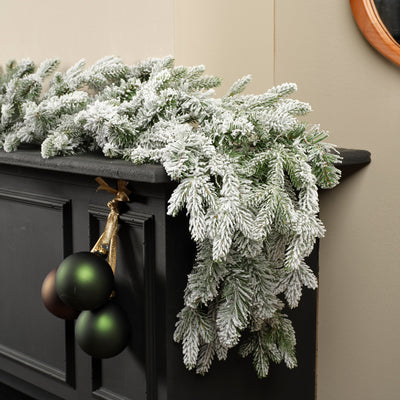 Norway Garland Snowy Indoor - Green / White