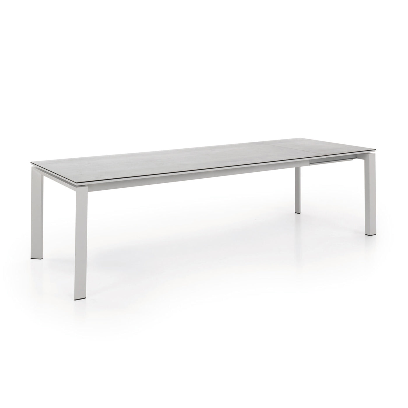 Bettini dining table 220/280x100 alu white glass +
