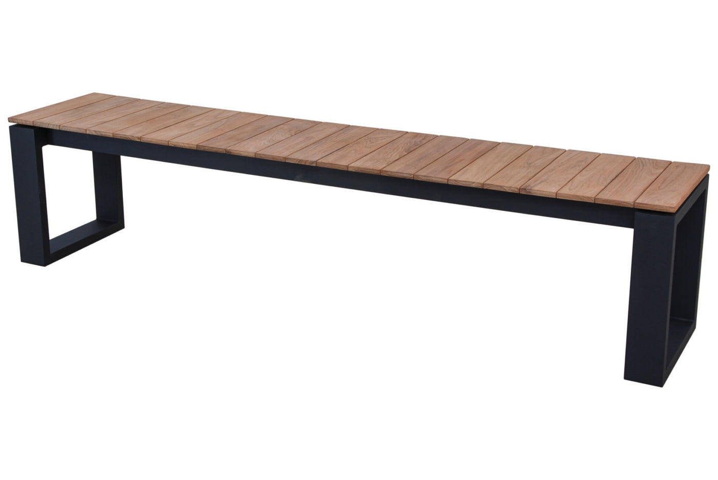 Marcelo bench 195cm alu black teak top