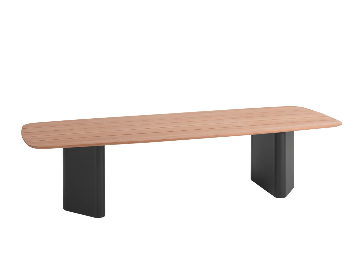Rossi Dining Table 320x120 - Alu Charcoal Leg, Teak Top