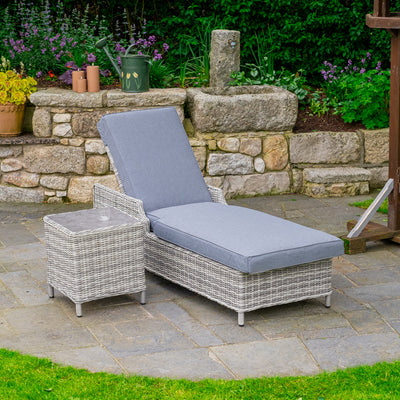 Vienna - Light Grey Sun Lounger with Table