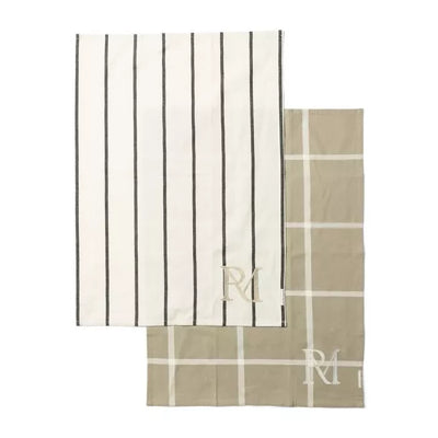 RM Stripes & Check Tea Towel Set of 2