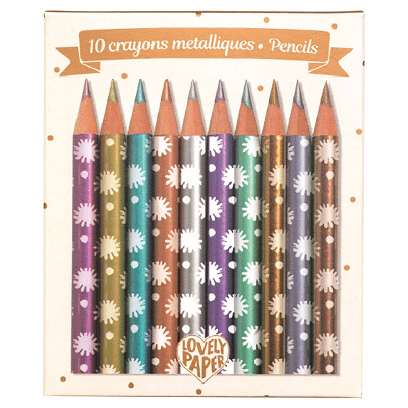 Lovely Paper - Pencils 10 Chic Mini Metalic Pencils  - Fsc Mix